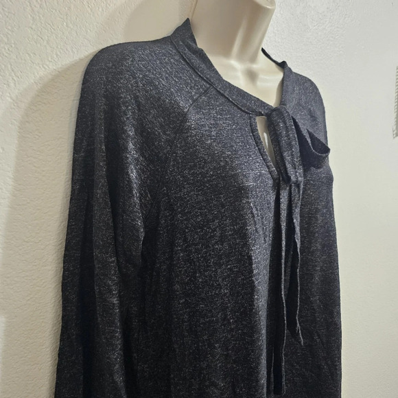 PHILOSOPHY Knit Tie Front Long Sleeve Top Gray Size M - Picture 4 of 9